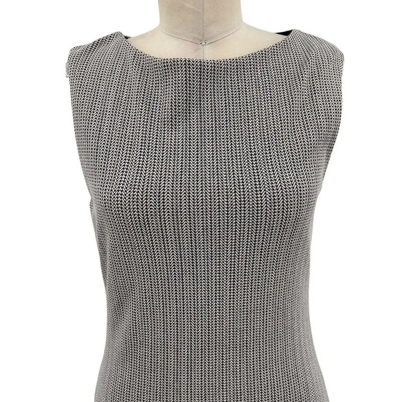Reiss Marte Textured Sheath Dress Tweed Blue Gray Sleeveless Size US 6 - Picture 5 of 12